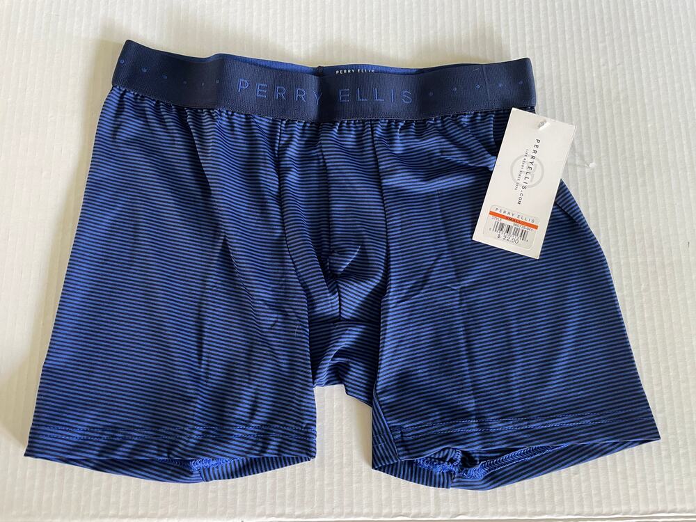 Perry Ellis blue and black boxer briefs lounge underwear size S NWT